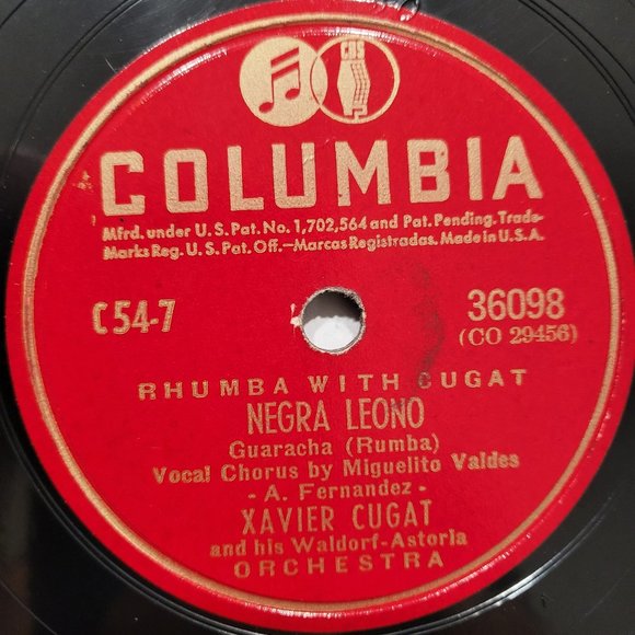 Negra Leono / La Cumparsa - Xavier Cugat - Columbia 36098 - 10 in 78 RPM - Picture 4 of 4